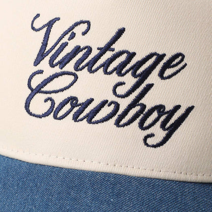 VINTAGE COWBOY Embroidered Star Brim Trucker Hat