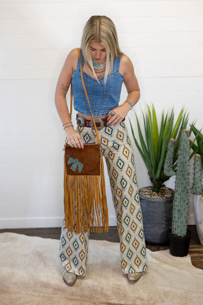 Washed Denim Bustier Top