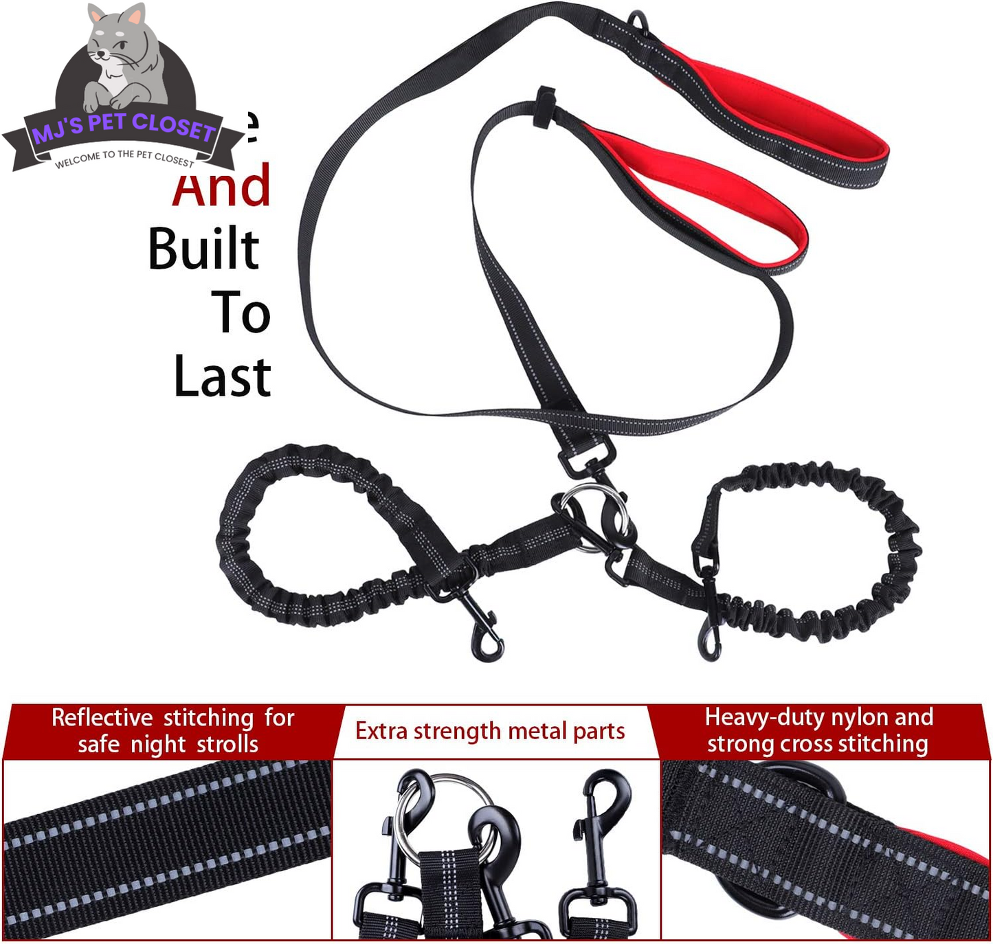 Walk Your Dogs in Style! 🐾✨ Check Out Our 360° Swivel Double Dog Leash - No Tangles, Maximum Comfort! Perfect for Two Pups Up to 200lbs! 🐶❤️