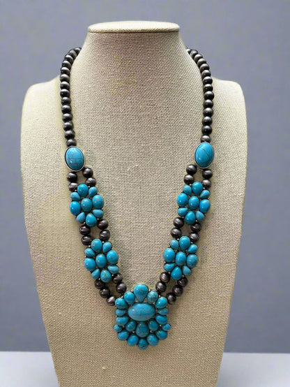 Western Squash Faux Statement Necklace - 21 inch