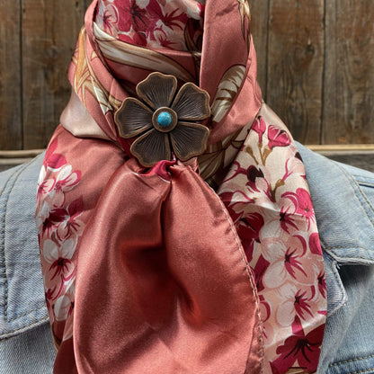 35X35" Raspberry Pink Floral Wild Rag / Scarf - W111L Slide WRC403B