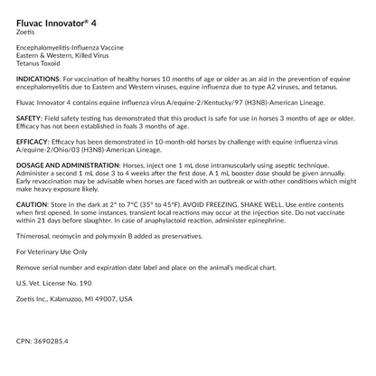 FLUVAC INNOVATOR® 4 1 ML DOSE